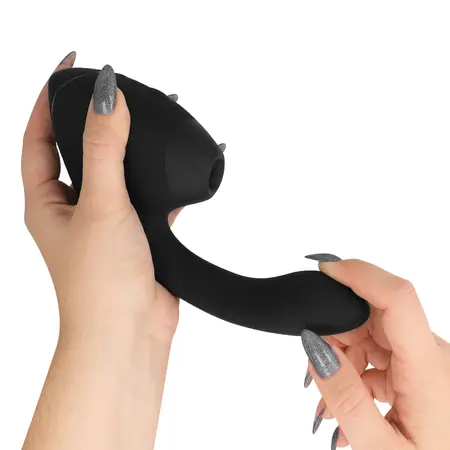 Womanizer Duo Next Black dualni stimulator sa vazdušnim talasima i vibracijom