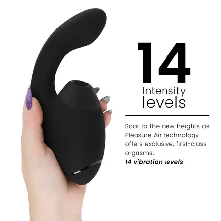 Womanizer Duo Next Black dualni stimulator sa vazdušnim talasima i vibracijom