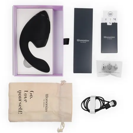 Womanizer Duo Next Black dualni stimulator sa vazdušnim talasima i vibracijom