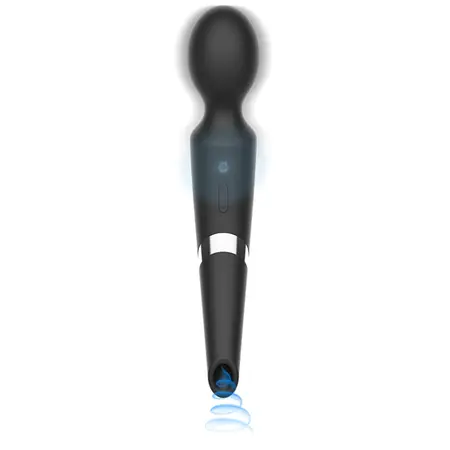 BLACK&SILVER Beck Silicone Wand Massager with Suction Function 2-in-1