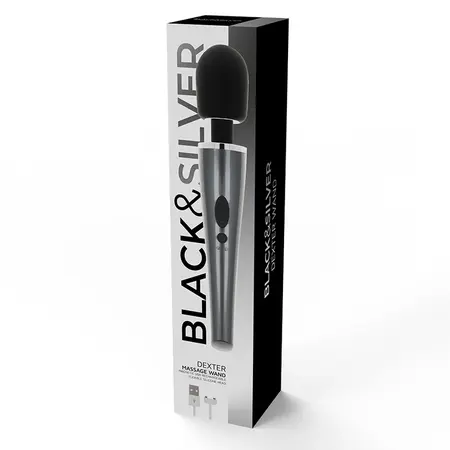 BLACK&SILVER Dexter masažer, punjivi masažer sa 10 modova vibracije, dužina 30.6 cm