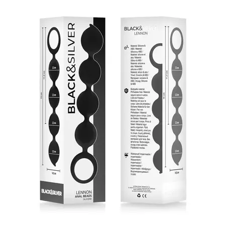 Black&Silver Lennon Intimate Sphere System 4 Silicone Spheres 15cm