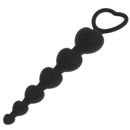 BLACK&SILVER Mila silikonski lanac sa srcima 18cm, fleksibilni intimni trenažer