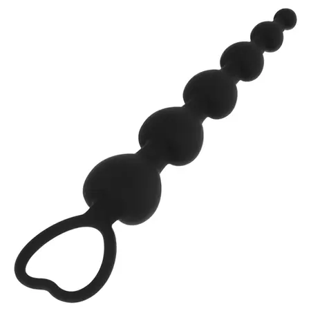 BLACK&SILVER Mila silikonski lanac sa srcima 18cm, fleksibilni intimni trenažer
