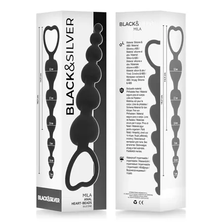 BLACK&SILVER Mila silikonski lanac sa srcima 18cm, fleksibilni intimni trenažer