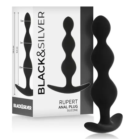 Black&Silver Rupert fleksibilni silikonski lanac sa kuglicama dužine 10.5 cm, uniseks i potpuno vodootporan