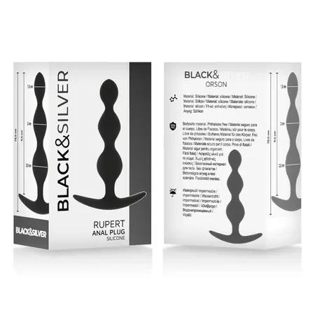 Black&Silver Rupert fleksibilni silikonski lanac sa kuglicama dužine 10.5 cm, uniseks i potpuno vodootporan