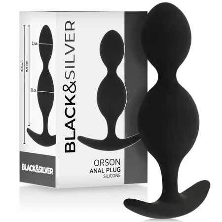 Black&Silver Orson Plug Silicone 2 Waves 9.5cm - Flexible Unisex Design