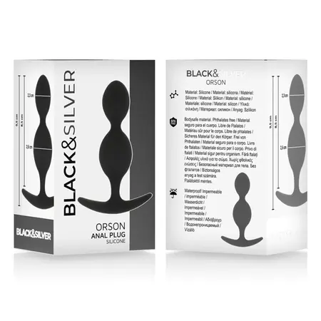 Black&Silver Orson Plug Silicone 2 Waves 9.5cm - Flexible Unisex Design