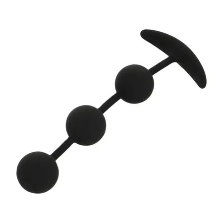 BLACK&SILVER Harry Silicone Intimate Beads 3 Spheres 14cm Black