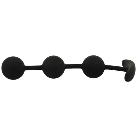 BLACK&SILVER Harry Silicone Intimate Beads 3 Spheres 14cm Black