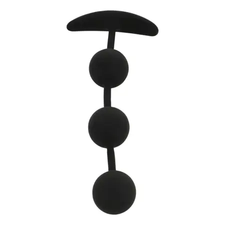 BLACK&SILVER Harry Silicone Intimate Beads 3 Spheres 14cm Black