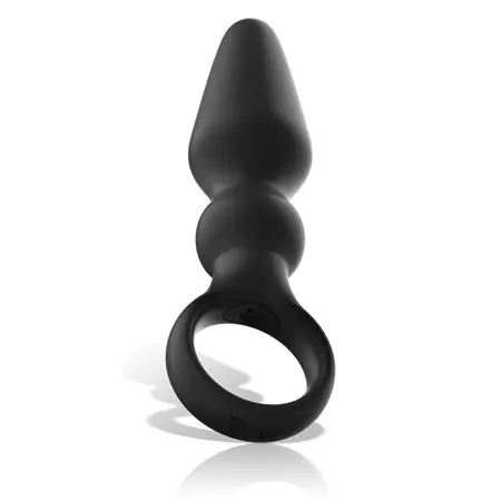 Black&Silver OZZY crni vibrirajući silikonski čep sa dvoslojnim sistemom