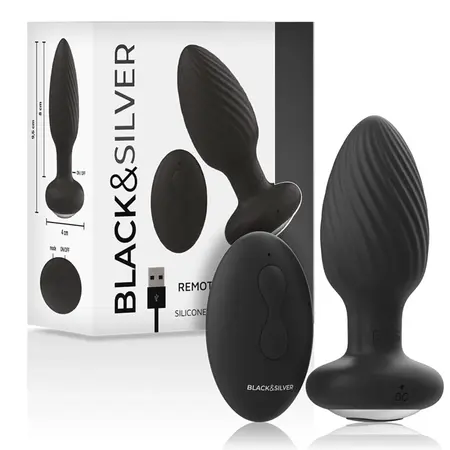 Black&Silver Welss Rotator silikonski čep sa daljinskim upravljačem, vodootporan, 10 modova