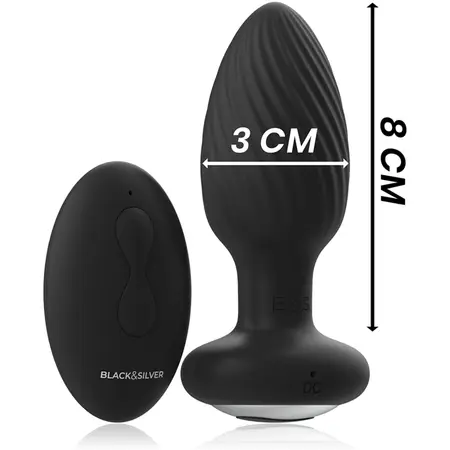 Black&Silver Welss Rotator silikonski čep sa daljinskim upravljačem, vodootporan, 10 modova