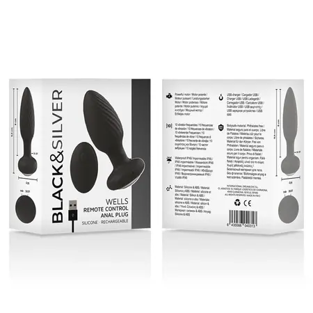 Black&Silver Welss Rotator silikonski čep sa daljinskim upravljačem, vodootporan, 10 modova