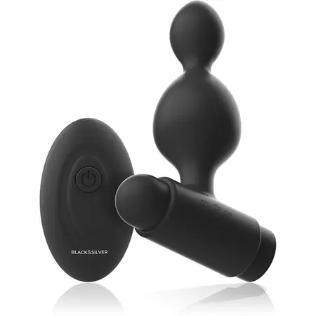BLACK&SILVER Tucker mali silikonski analni čep sa daljinskim upravljačem, 8 cm