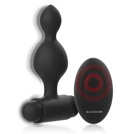 BLACK&SILVER Tucker mali silikonski analni čep sa daljinskim upravljačem, 8 cm