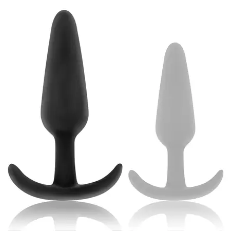 Black&Silver Hansel silikonski analni čep sa srednjom drškom, dužine 9.8 cm, sa baršunasto mekom površinom