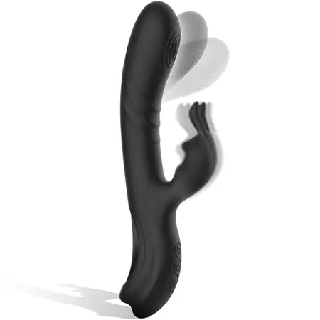 BLACK&SILVER Jamie Rechargeable Silicone Dual-Action Stimulator Black