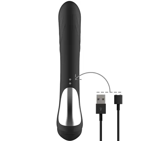 BLACK&SILVER Jamie Rechargeable Silicone Dual-Action Stimulator Black