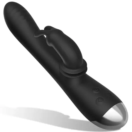 BLACK&SILVER Adam punjivi silikonski masažer sa dva motora crni