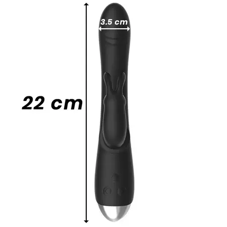 BLACK&SILVER Adam punjivi silikonski masažer sa dva motora crni