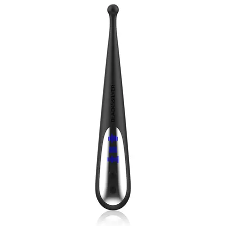 Black&Silver Kenneth Model, precizni silikonski vibrator od 19 cm sa USB punjenjem