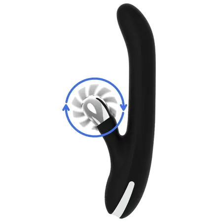 Black&Silver Bunny Storm rotirajući vibrator sa USB punjenjem od silikona 24cm