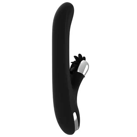Black&Silver Bunny Storm rotirajući vibrator sa USB punjenjem od silikona 24cm