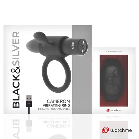 BLACK&SILVER Cameron silikonski prsten sa daljinskim upravljačem u obliku pametnog sata i 10 modova vibracije