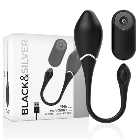Black & Silver Jenell Wireless Vibrating Egg | USB Rechargeable, Waterproof
