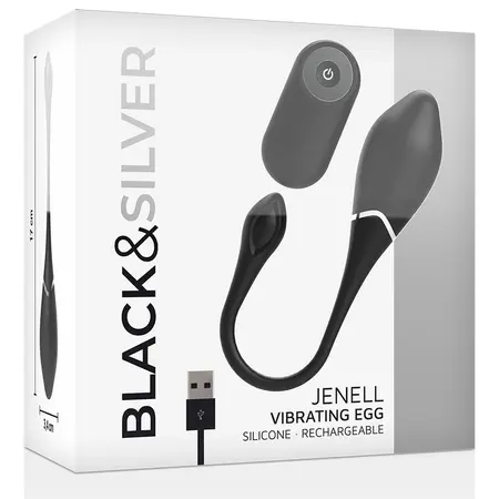 Black & Silver Jenell Wireless Vibrating Egg | USB Rechargeable, Waterproof