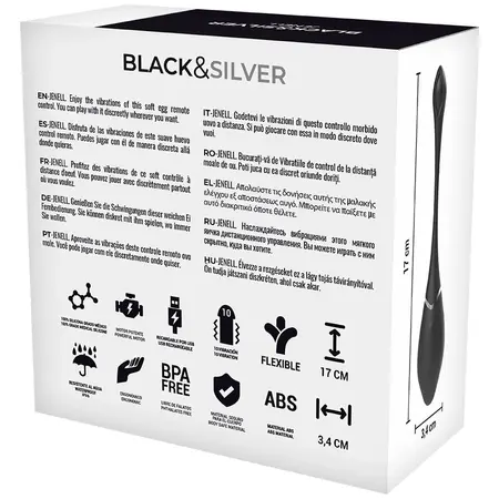 Black & Silver Jenell Wireless Vibrating Egg | USB Rechargeable, Waterproof