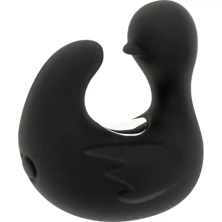 Black&Silver DuckyMania punjivi silikonski masažer za prst, crni