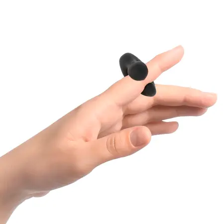 Black&Silver DuckyMania punjivi silikonski masažer za prst, crni