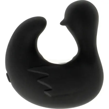 Black&Silver DuckyMania punjivi silikonski masažer za prst, crni