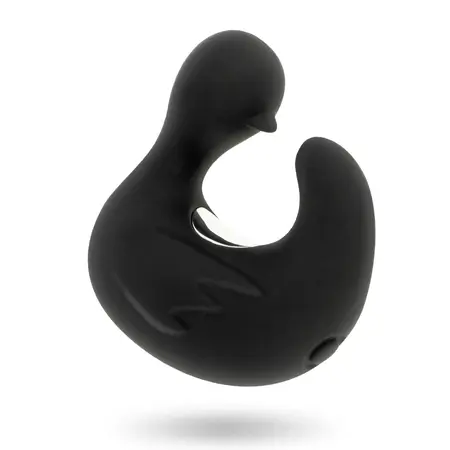 Black&Silver DuckyMania punjivi silikonski masažer za prst, crni