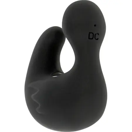 Black&Silver DuckyMania punjivi silikonski masažer za prst, crni