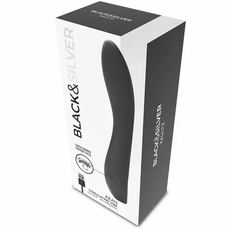 Black & Silver Kean Touch Control intimni masažer, silikon, USB, 204mm