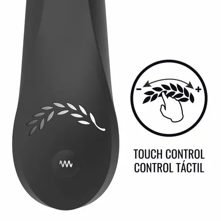 Black & Silver Kean Touch Control intimni masažer, silikon, USB, 204mm