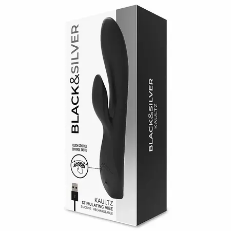 Black & Silver Kaultz Touch Control Duo Vibrator - USB Rechargeable, 10 Modes