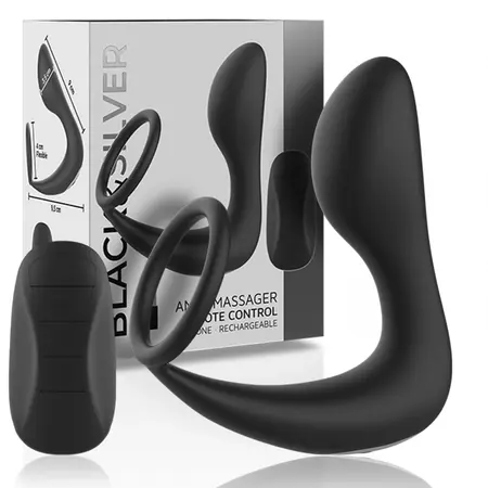 Black&Silver intimni silikonski masažer sa daljinskim upravljačem u crnoj boji