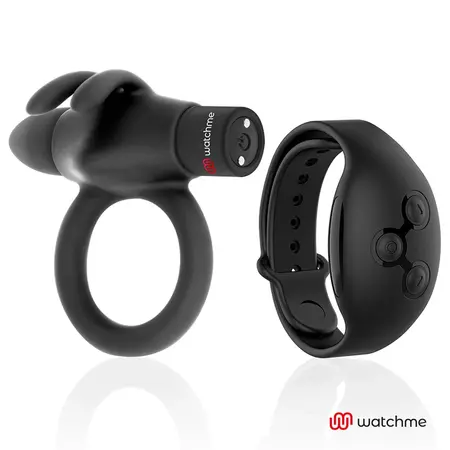 BLACK&SILVER Agron intimni prsten sa WATCHME daljinskim upravljačem i 10 modova, crni