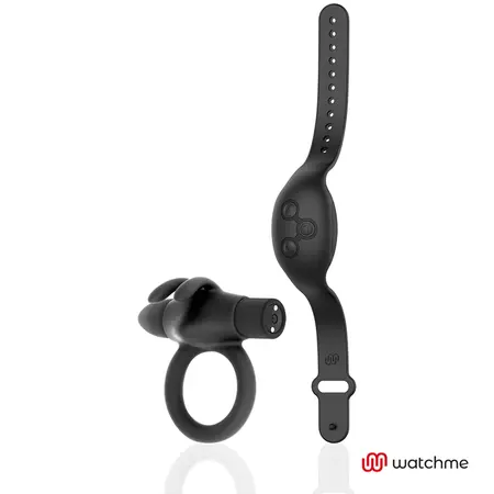 BLACK&SILVER Agron intimni prsten sa WATCHME daljinskim upravljačem i 10 modova, crni