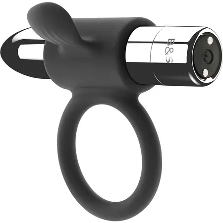 BLACK & SILVER Cameron Intimate Rechargeable Ring Silver, 10 Modes, Waterproof