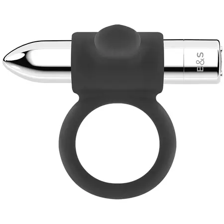 BLACK & SILVER Cameron Intimate Rechargeable Ring Silver, 10 Modes, Waterproof