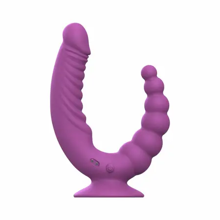 Teazers Double Vibrator Purple, model sa dvostrukim delovanjem, vakuumskom čašom i daljinskim upravljačem