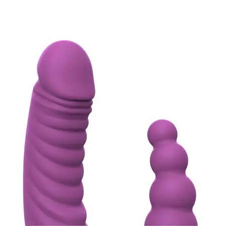 Teazers Double Vibrator Purple, model sa dvostrukim delovanjem, vakuumskom čašom i daljinskim upravljačem