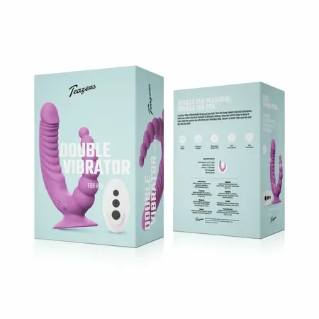 Teazers Double Vibrator Purple, model sa dvostrukim delovanjem, vakuumskom čašom i daljinskim upravljačem